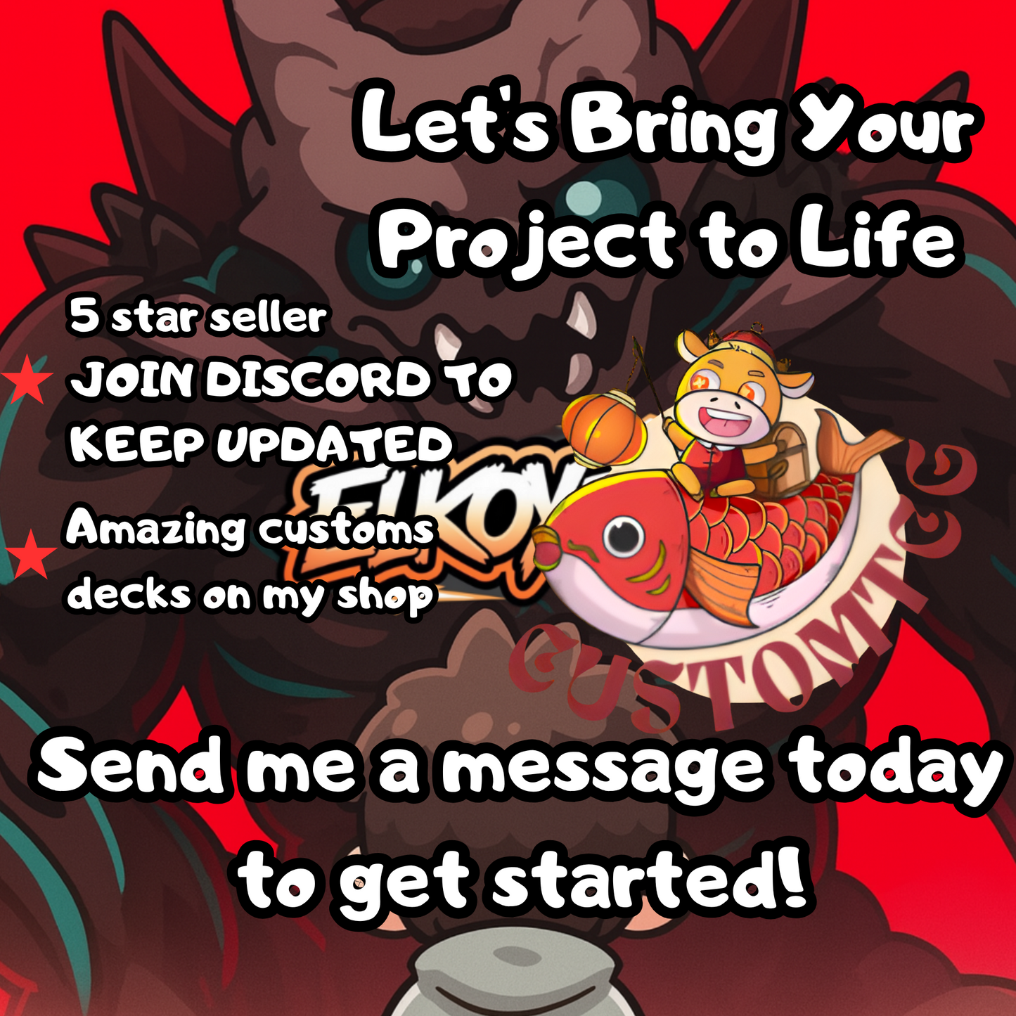 Kaiju Chibi Custom Deck