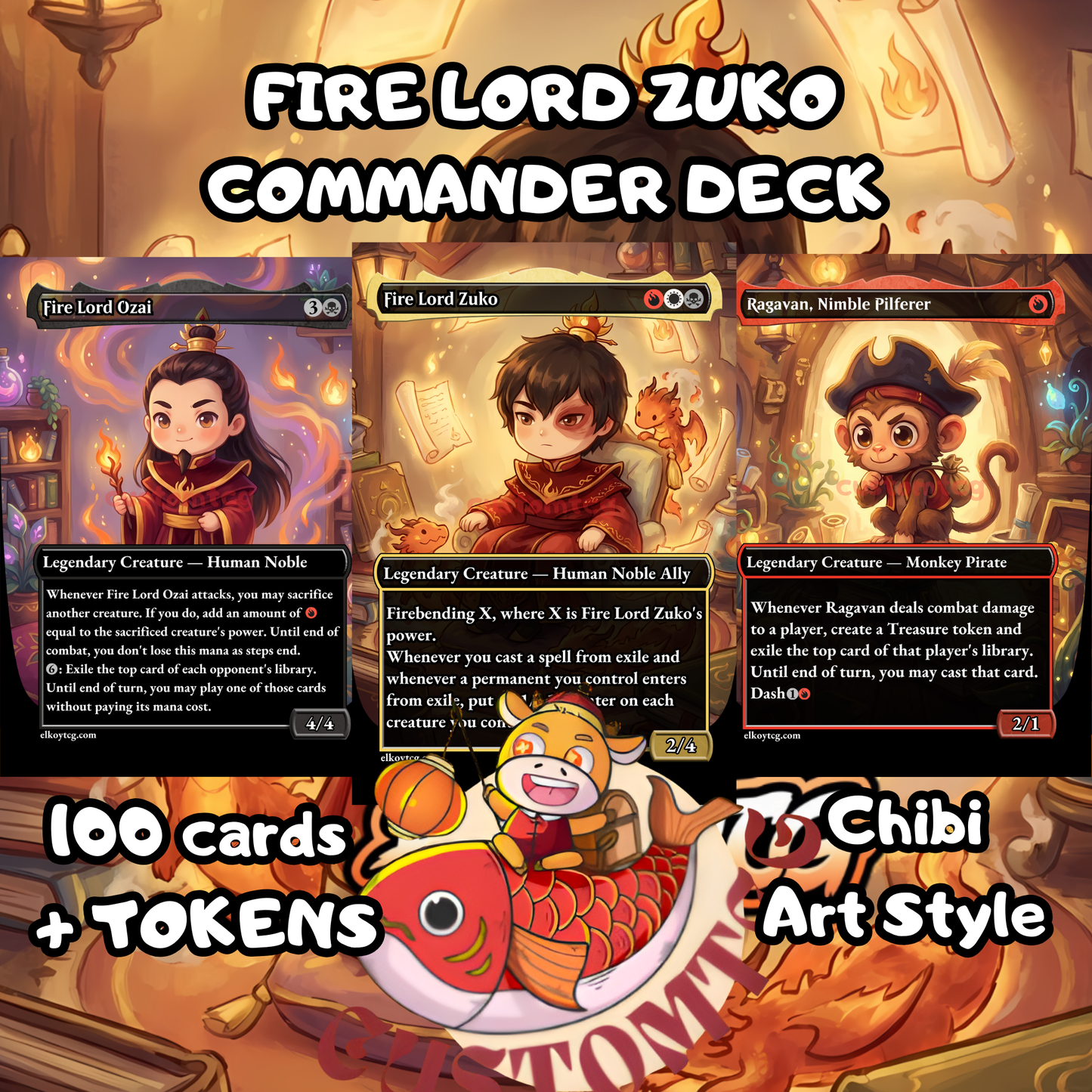 FIRE LORD AZULA – Chibi  Deck 👑🔥