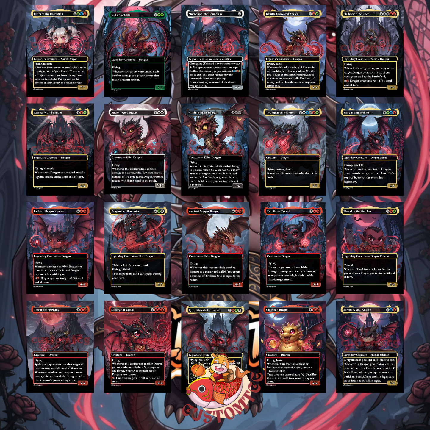 Tiamat Chibi MTG Custom Commander Deck