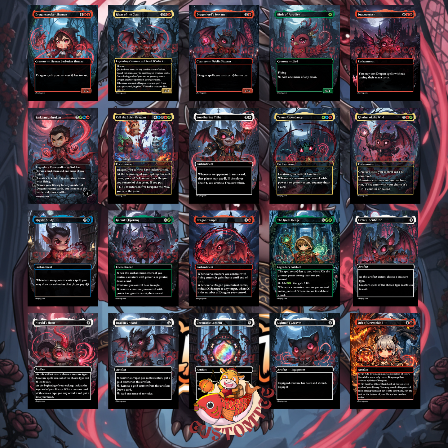 Tiamat Chibi MTG Custom Commander Deck