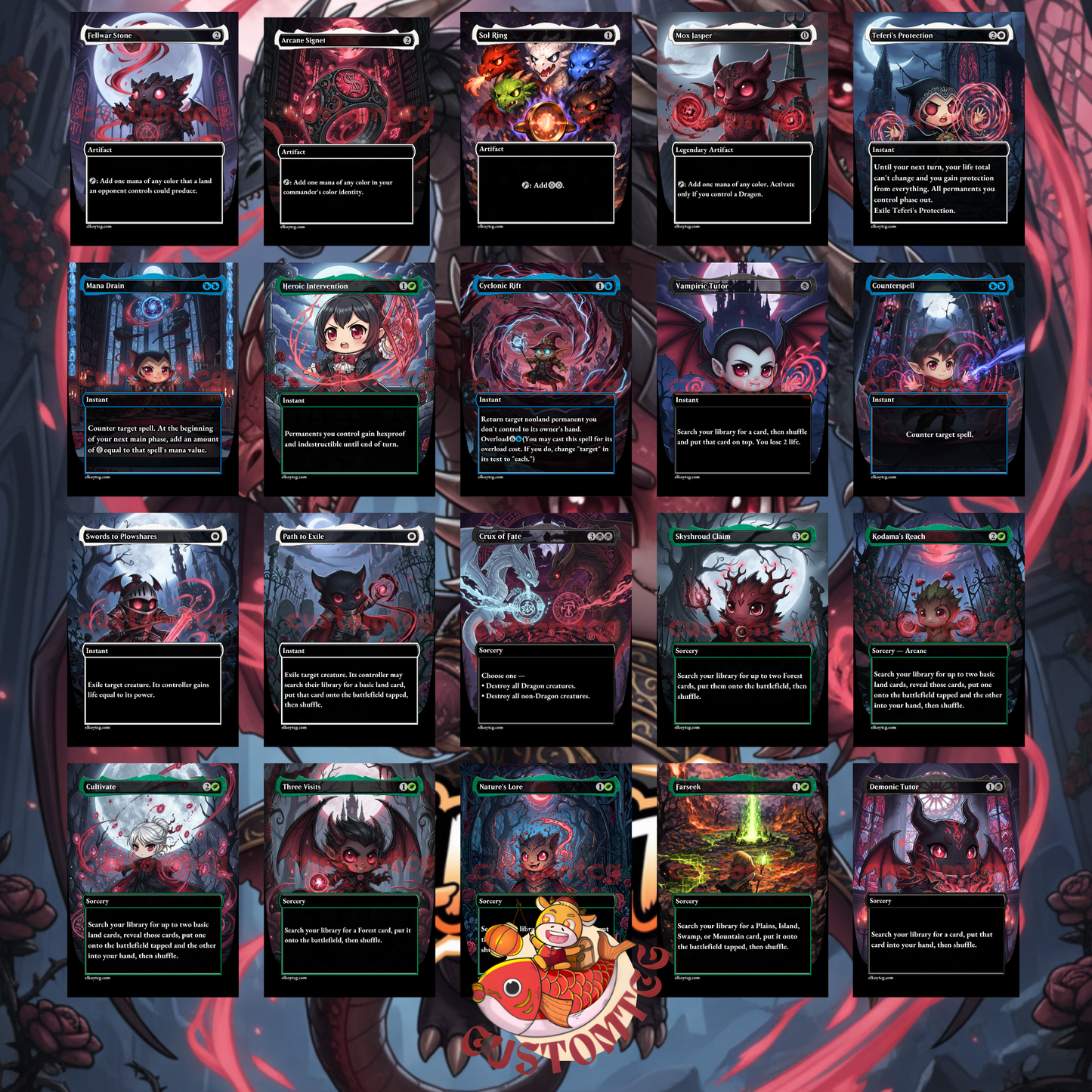 Tiamat Chibi MTG Custom Commander Deck
