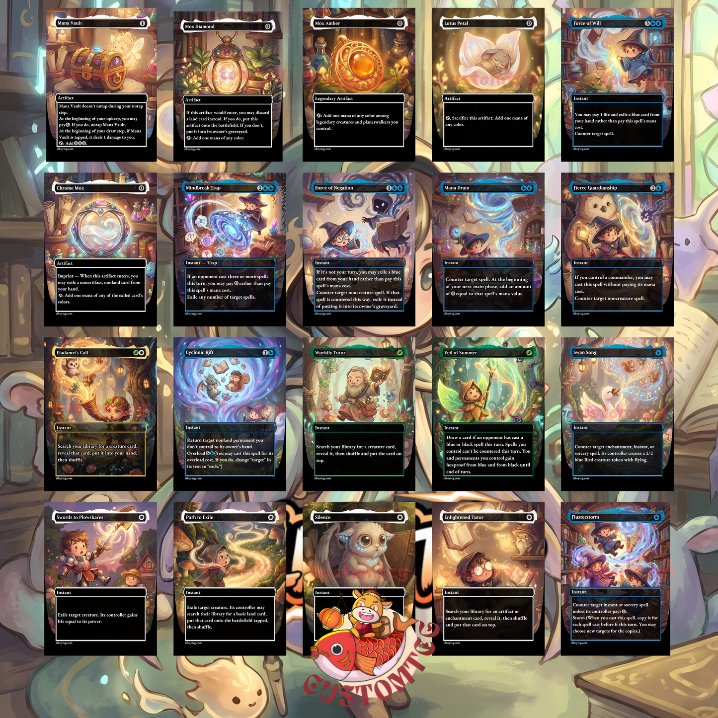 YUNA Commander Deck (Custom MTG EDH) — Chibi Art Style ✨