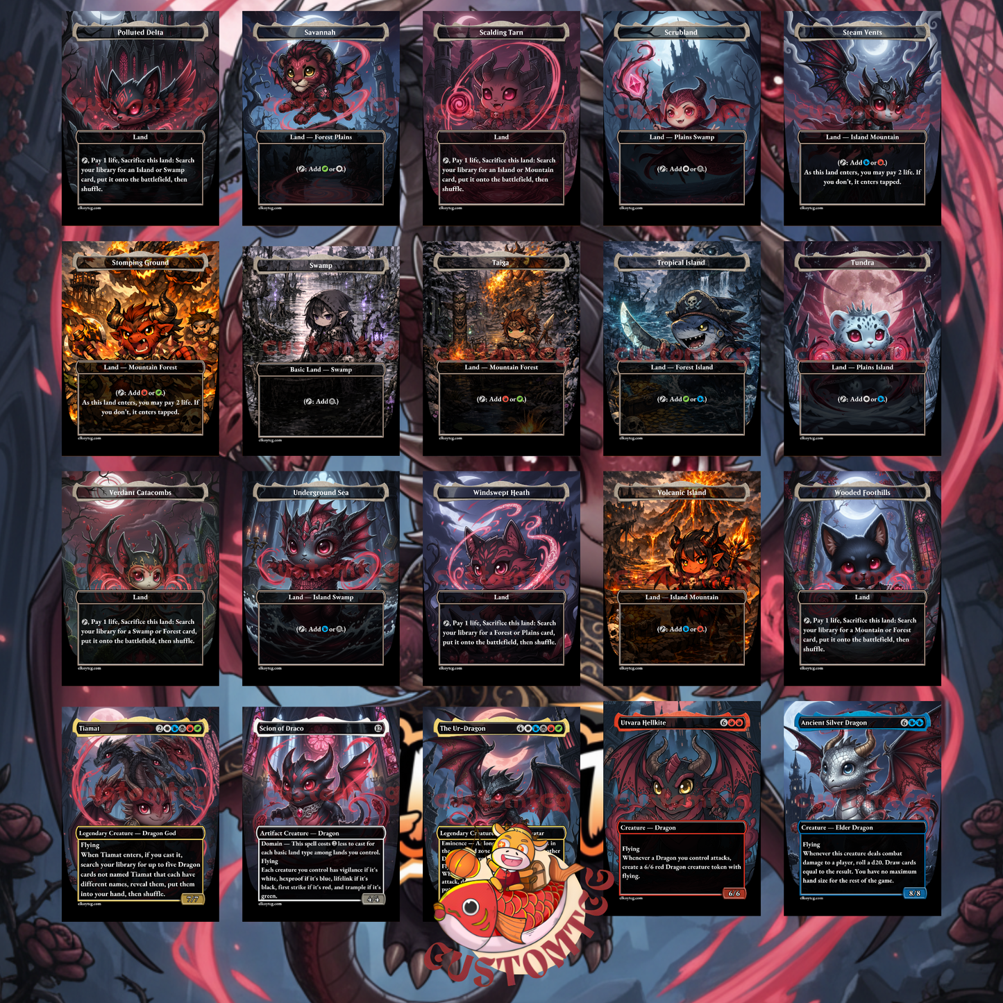 Tiamat Chibi MTG Custom Commander Deck