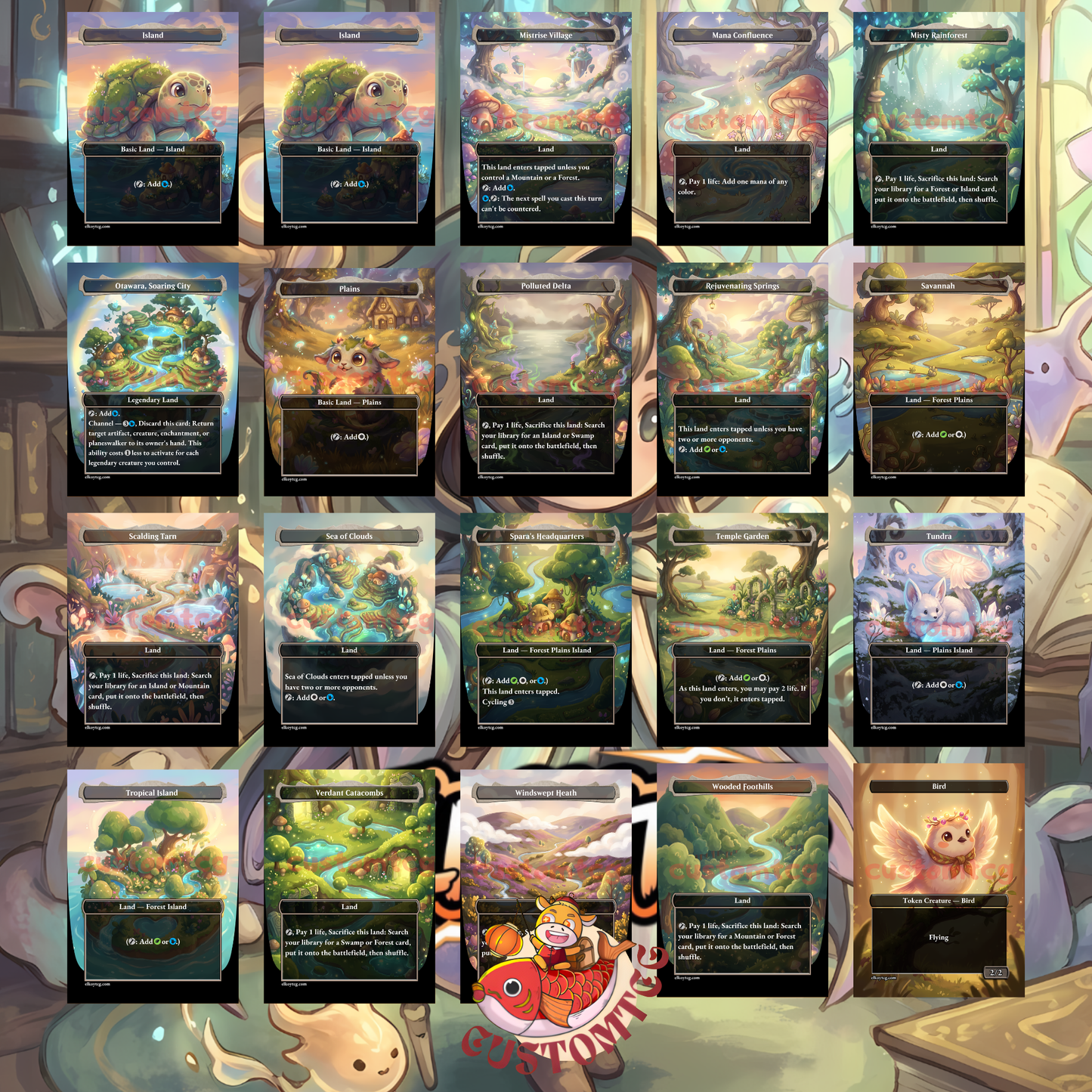 YUNA Commander Deck (Custom MTG EDH) — Chibi Art Style ✨