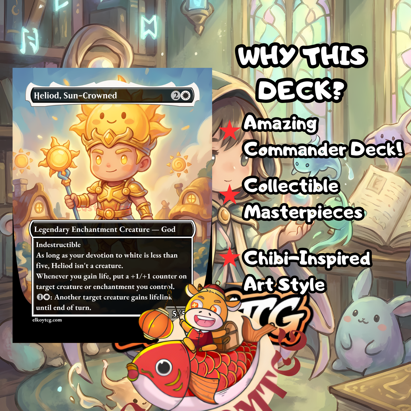 YUNA Commander Deck (Custom MTG EDH) — Chibi Art Style ✨