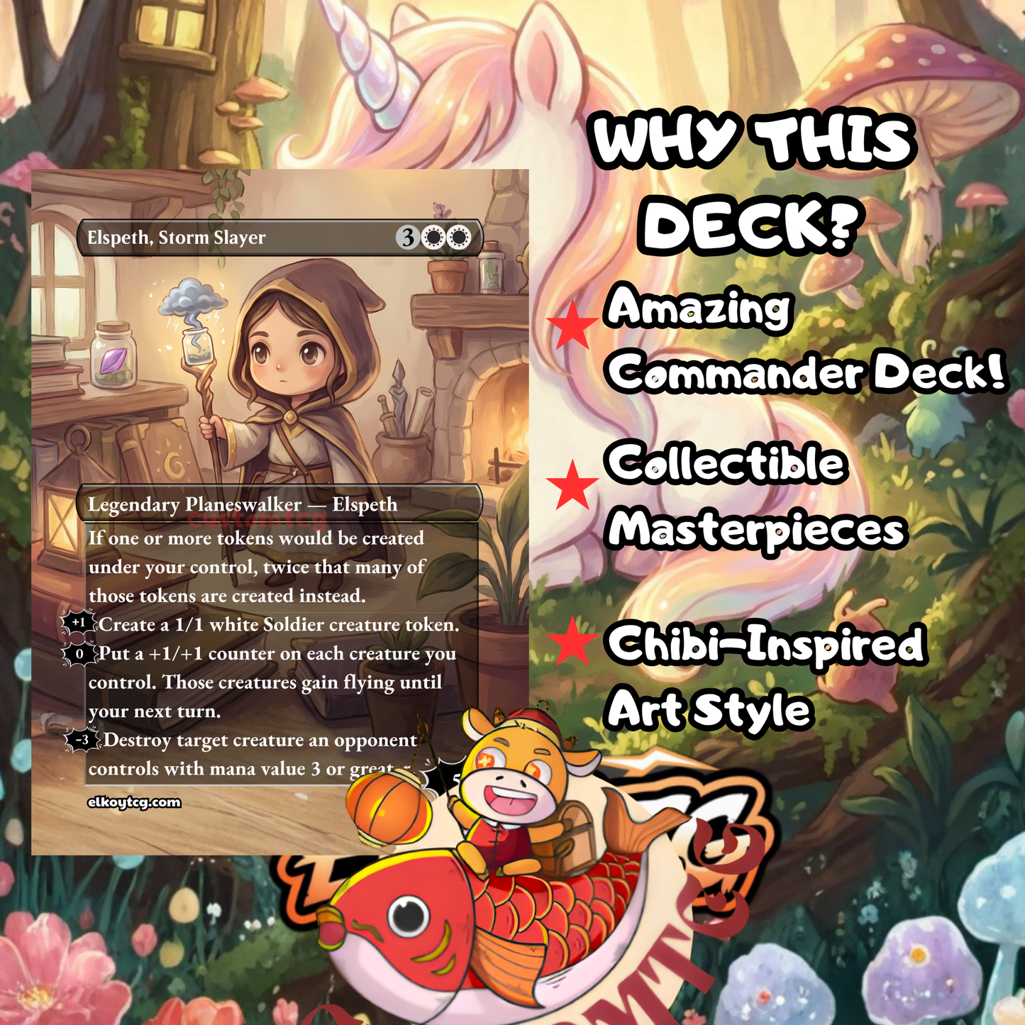 🌈🦄 Lathiel, the Bounteous Dawn — Chibi Deck | 100 Cards + Tokens