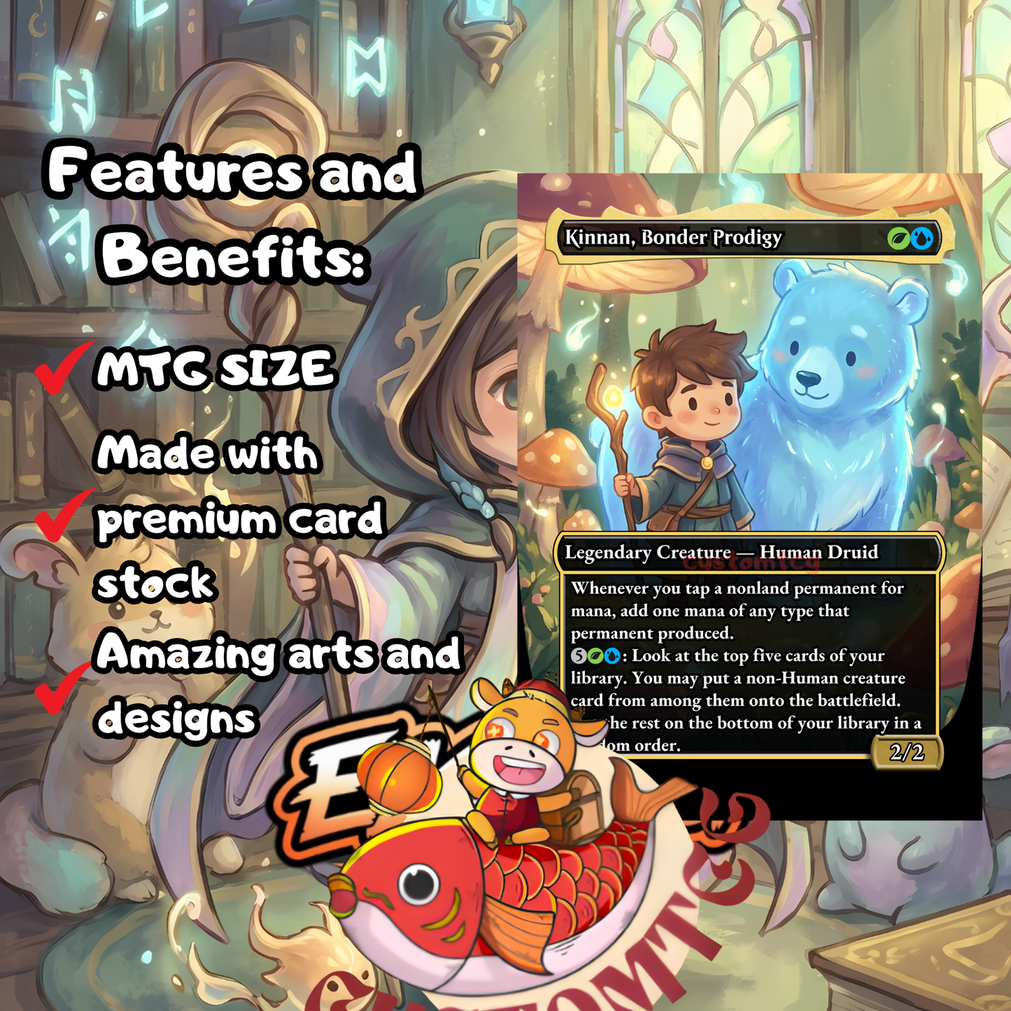 YUNA Commander Deck (Custom MTG EDH) — Chibi Art Style ✨