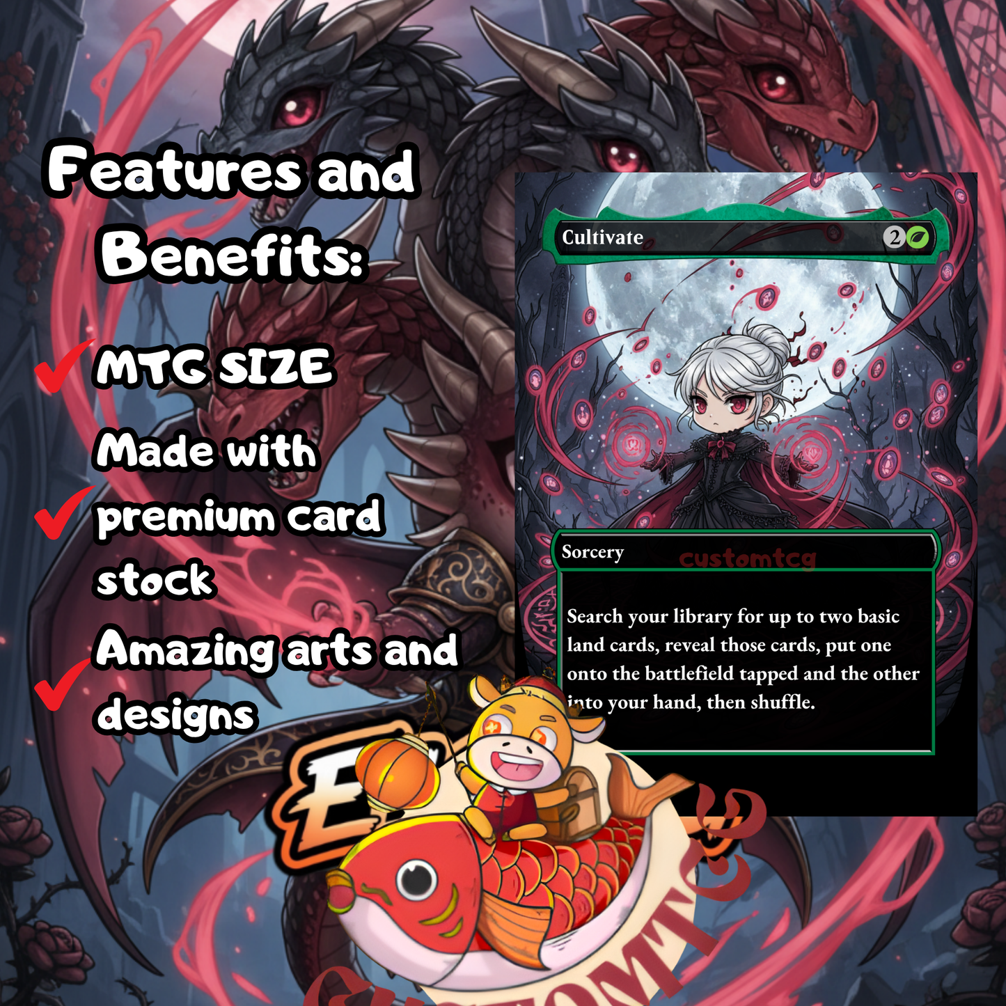 Tiamat Chibi MTG Custom Commander Deck
