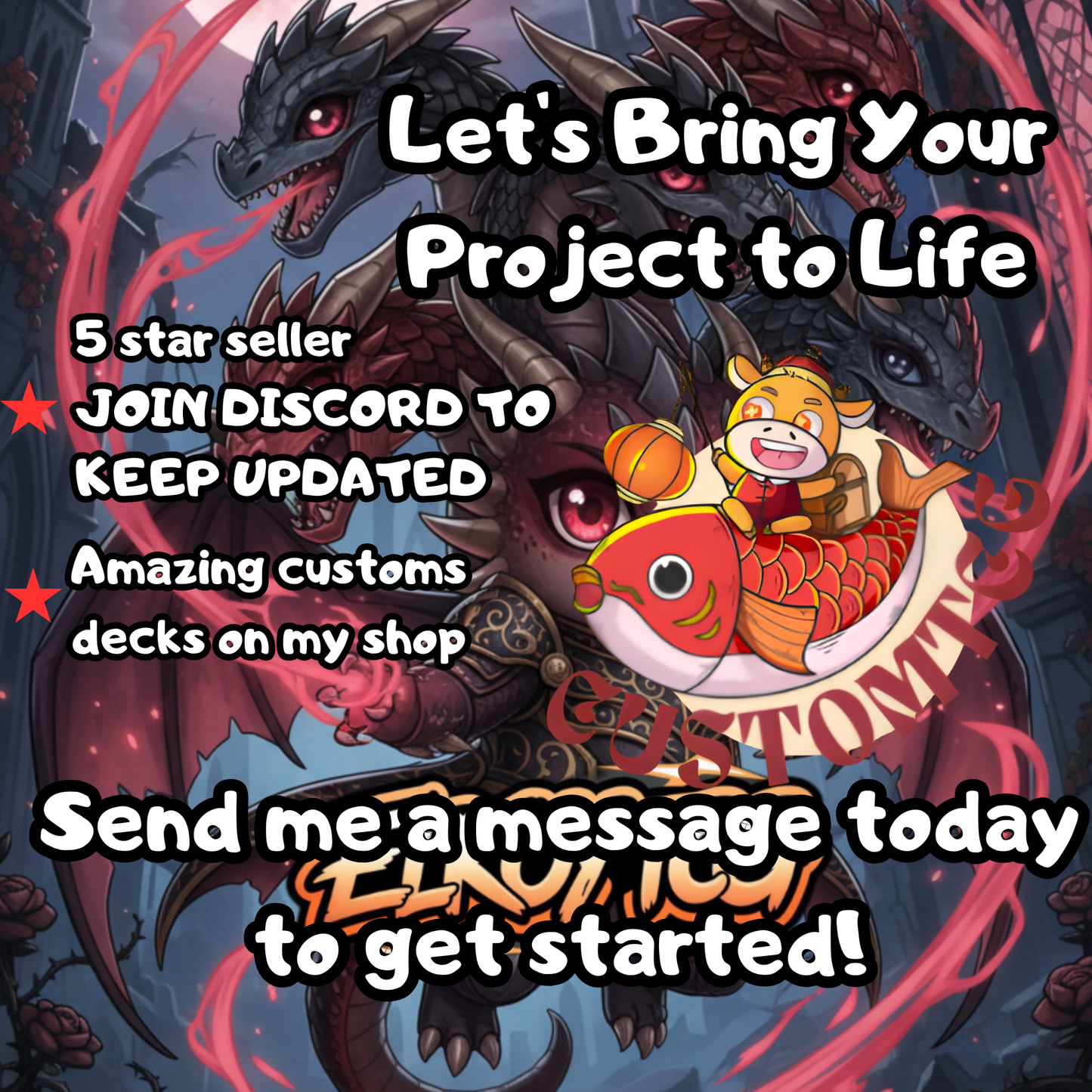 Tiamat Chibi MTG Custom Commander Deck