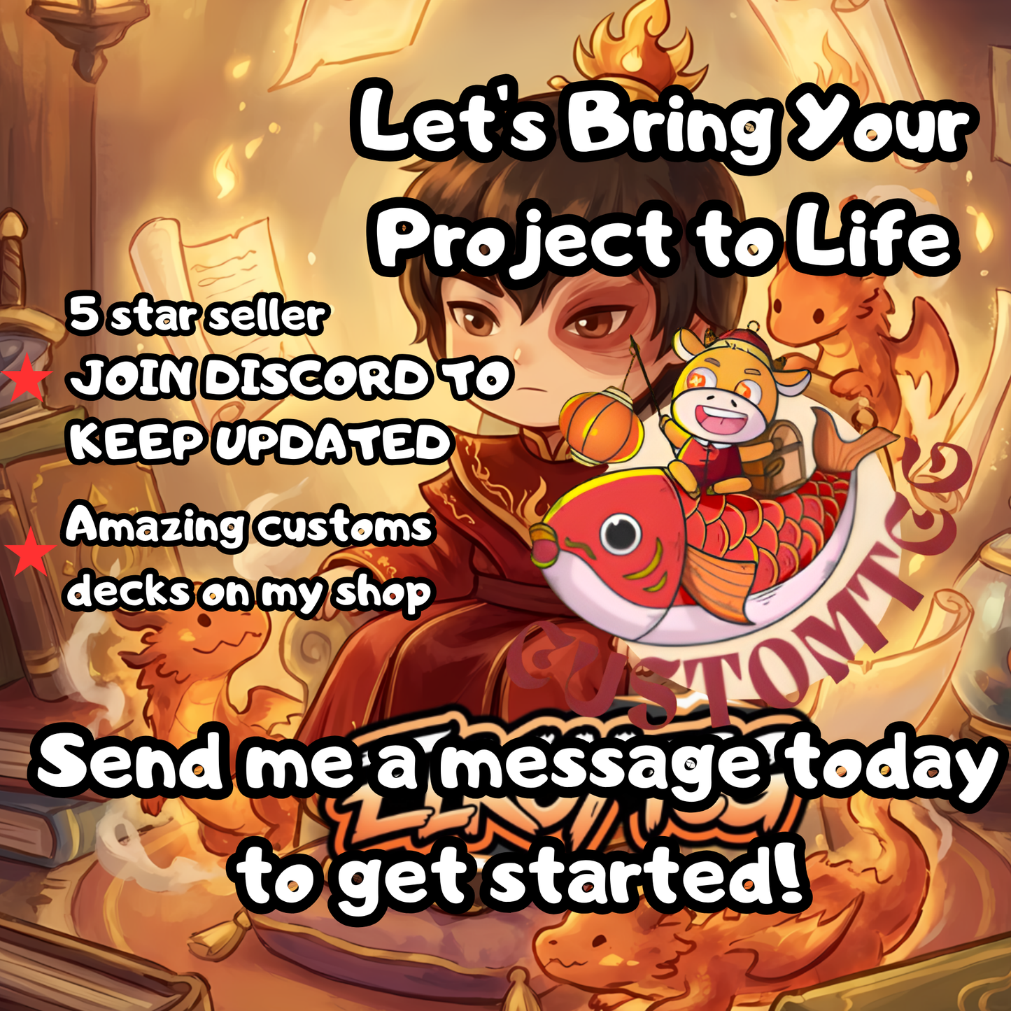 FIRE LORD AZULA – Chibi  Deck 👑🔥