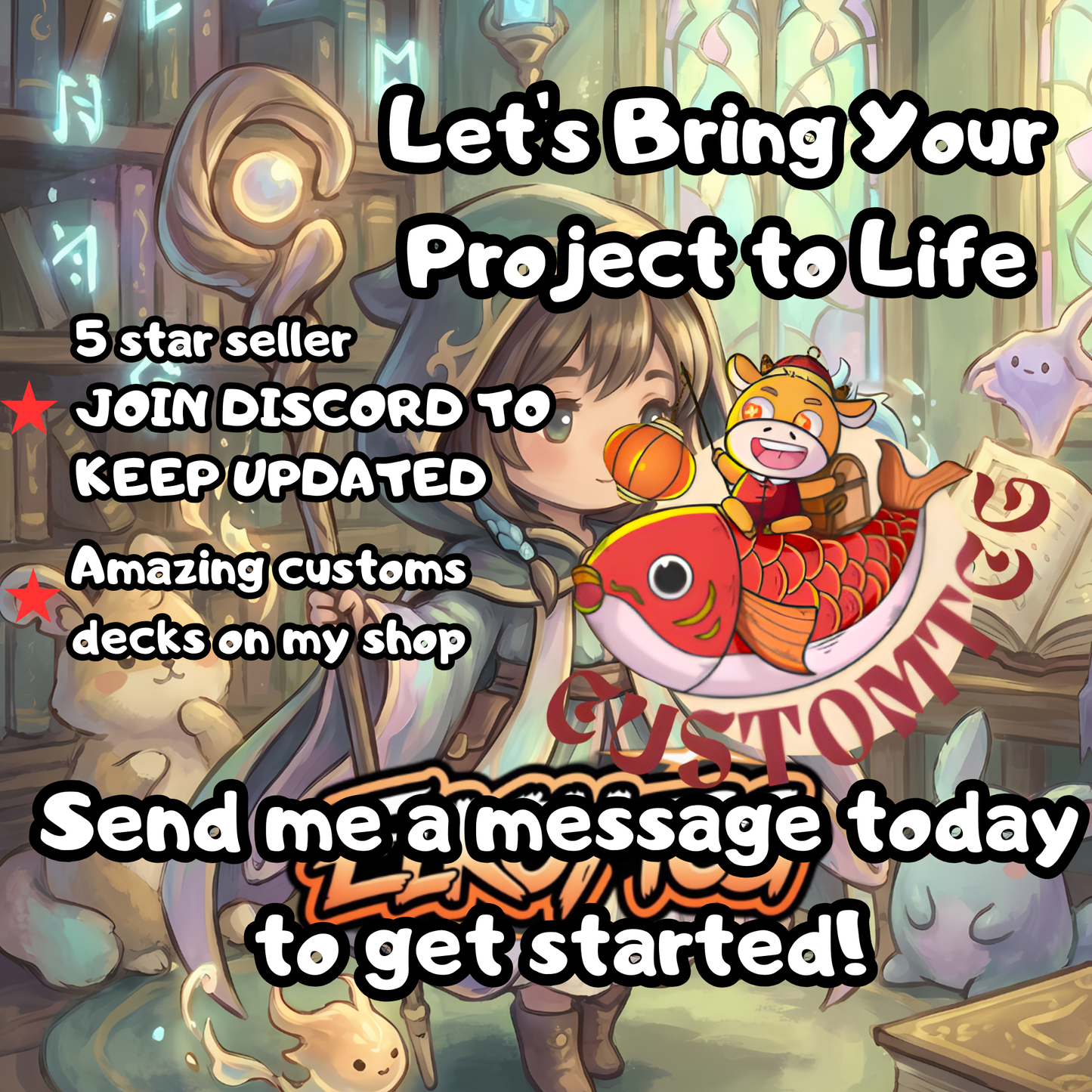 YUNA Commander Deck (Custom MTG EDH) — Chibi Art Style ✨